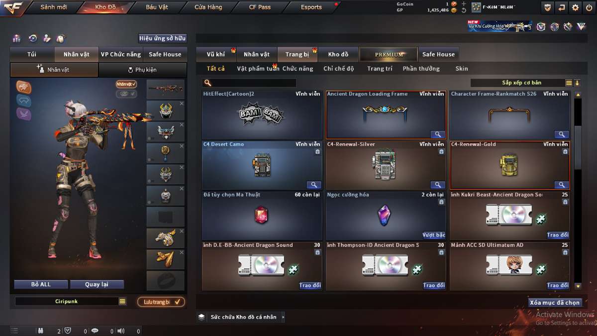 shop acc cf uy tin gia re